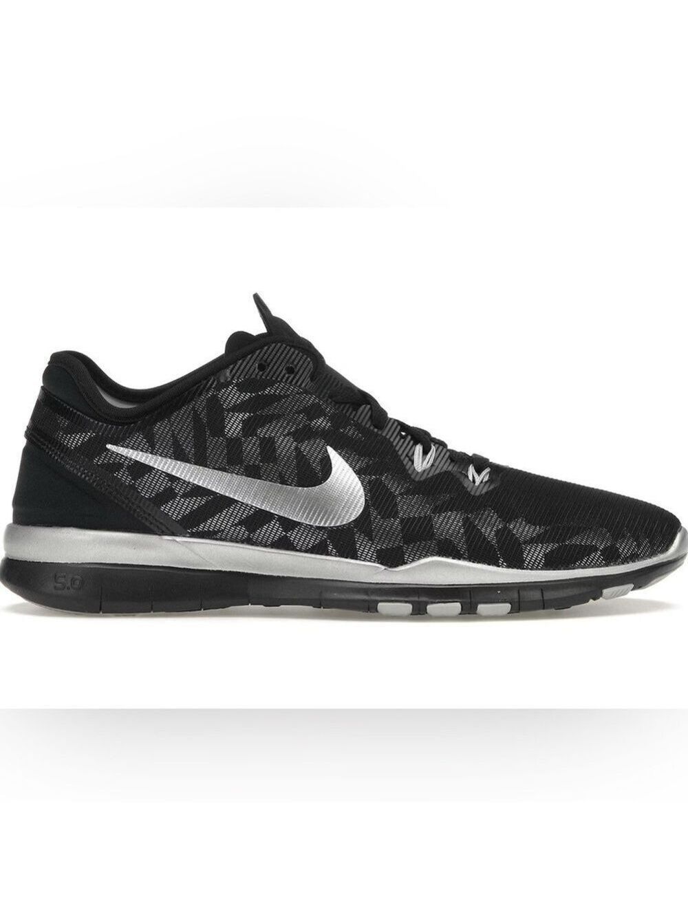 Nike Free 5.0 TR Fit 5 Black Silver Lifting Training Running Sneakers, size 8